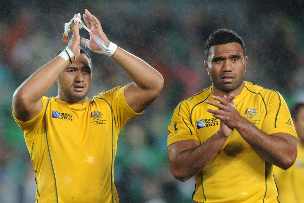 Sekope Kepu and Wycliff Palu at the 2011 World Cup. Photo: AFP
