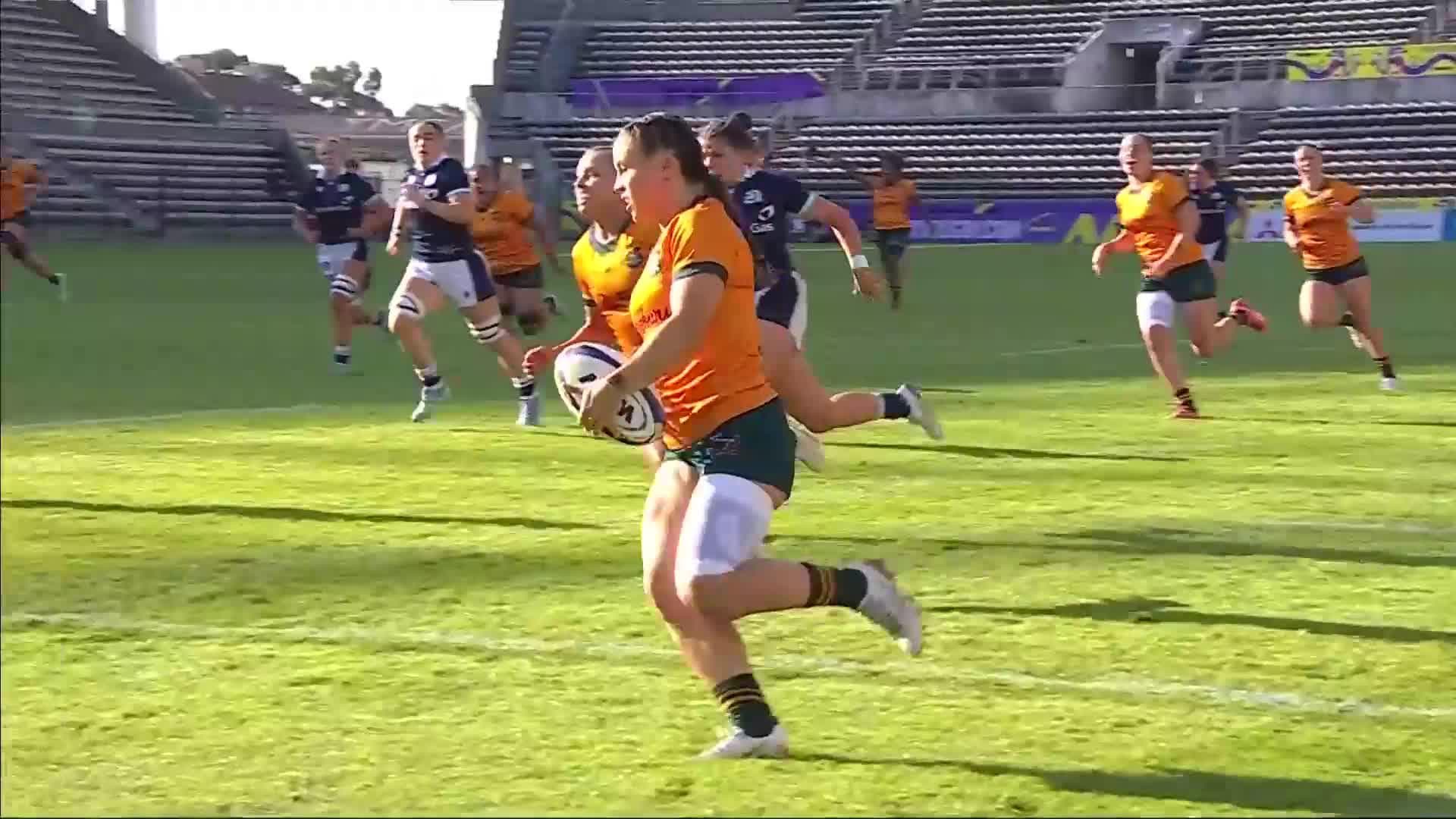 Desiree Miller with a Spectacular Try vs Scotland Women