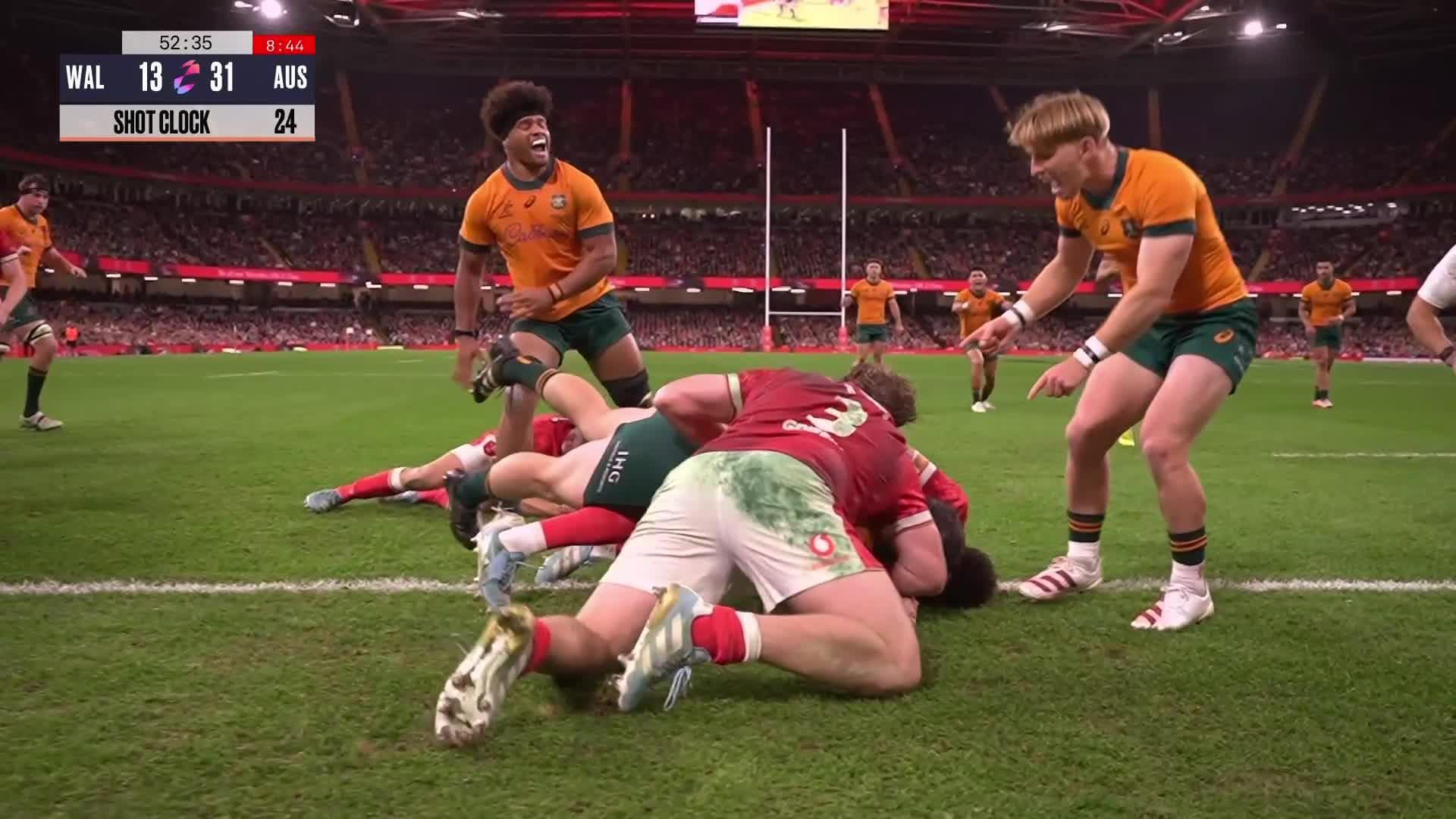 Matt Faessler with a Try vs Wales