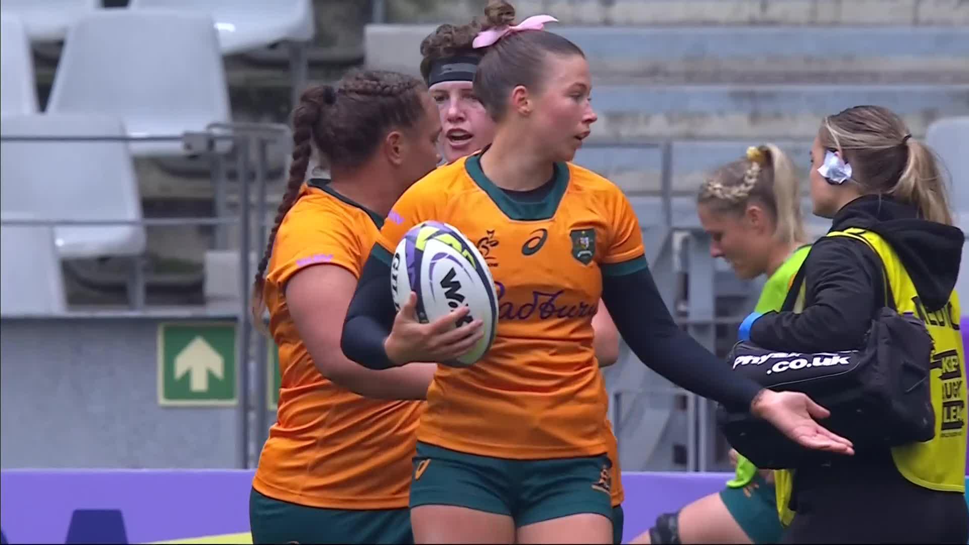 Layne Morgan with a Try vs Wales Women