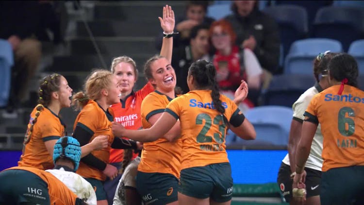 Tiarna Molloy with a Try vs Fiji Women