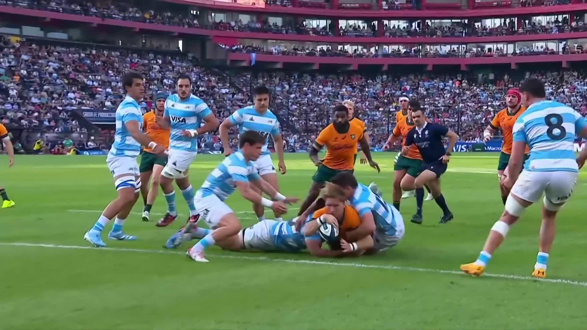 Tate McDermott with a Spectacular Try vs Argentina