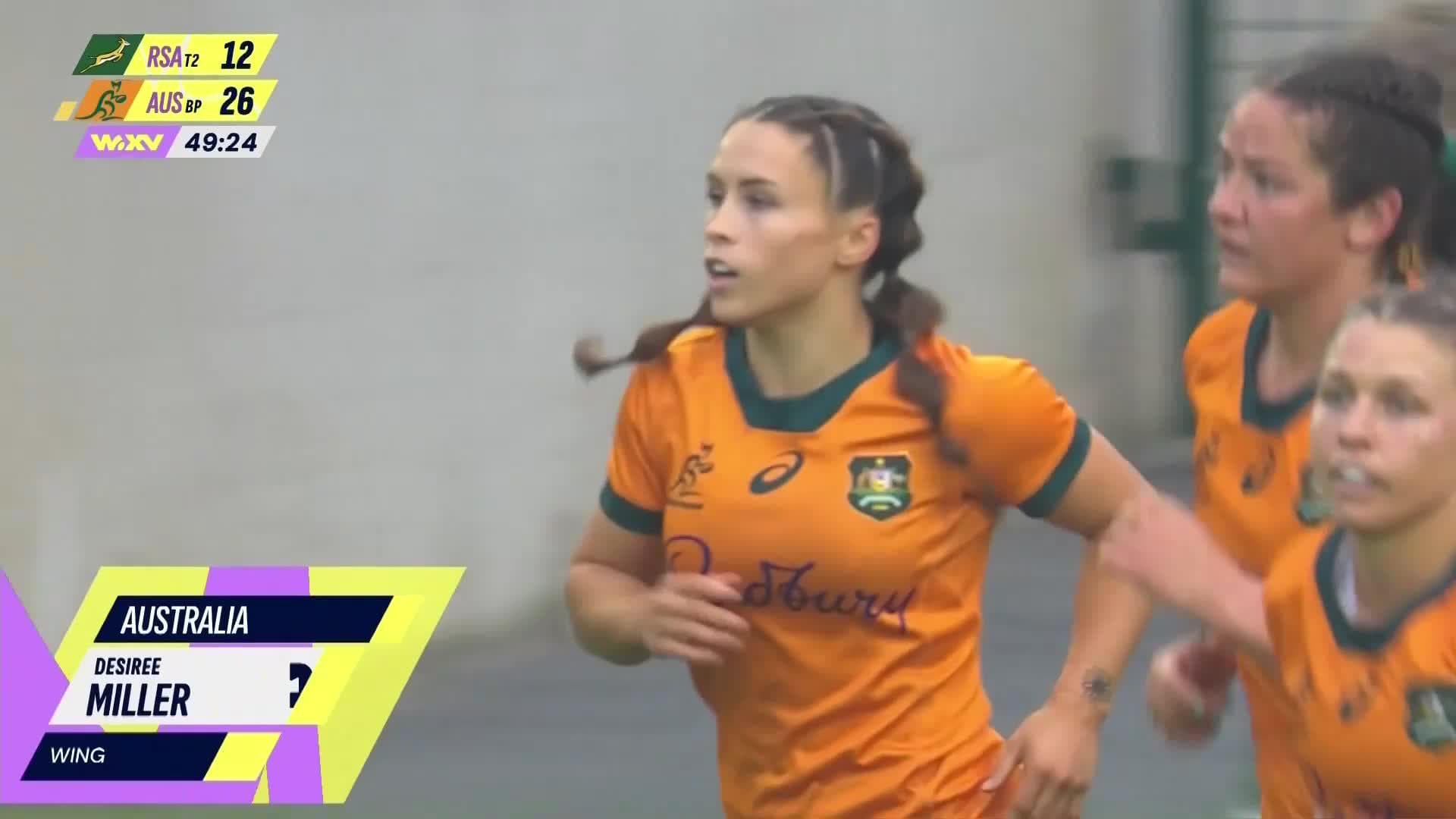 Desiree Miller's Long Tries v South Africa Women | Wallaroos 2024