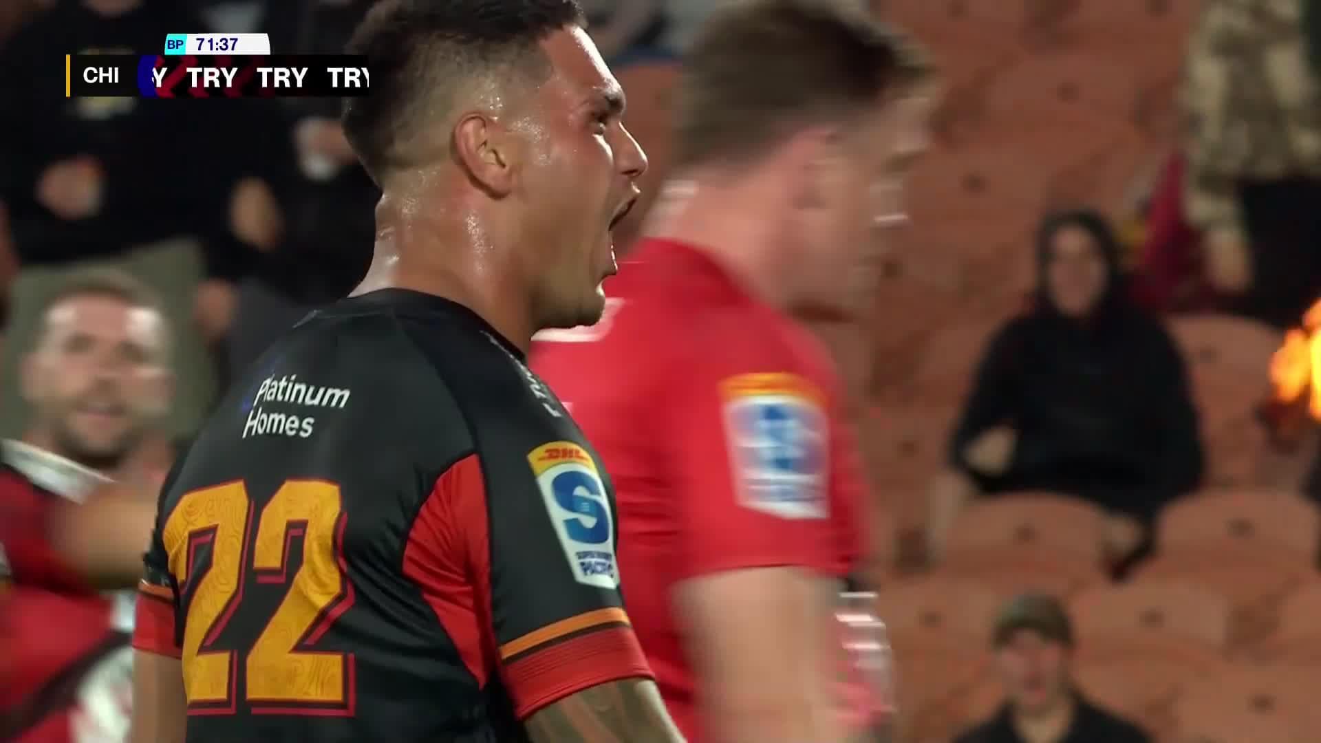 Quinn Tupaea Try v Crusaders | SRP 2025