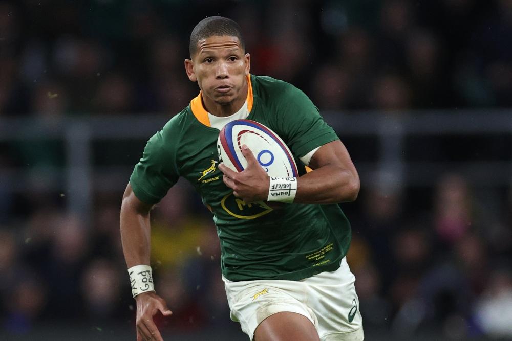 Fly-half Manie Libbok was a surprise choice as South Africa made nine changes for a Rugby Championship title decider against Argentina. Photo: Getty Images