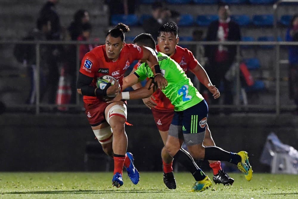 Ben Gunter of the Sunwolves is takled during the round 11 Super Rugby match between Sunwolves and Highlanders in Toyko. Photo: Getty Images 