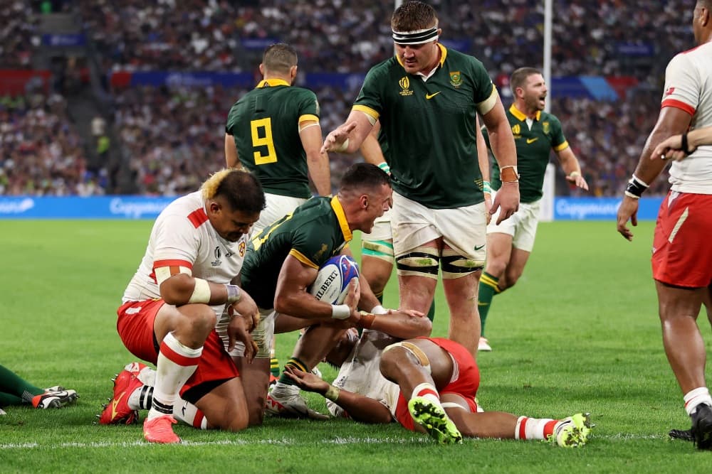 South Africa finished week four with a solid win over Tonga. Photo: Getty Images