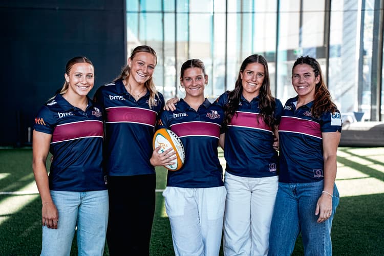 Sevens stars commit to Queensland Reds...(from left) Teagan Levi, Maddison Levi, Bella Nasser, Kahli Henwood and Charlotte Caslick