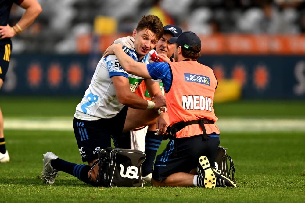 Beauden Barrett was once again forced off with a concussion. Photo: Getty Images