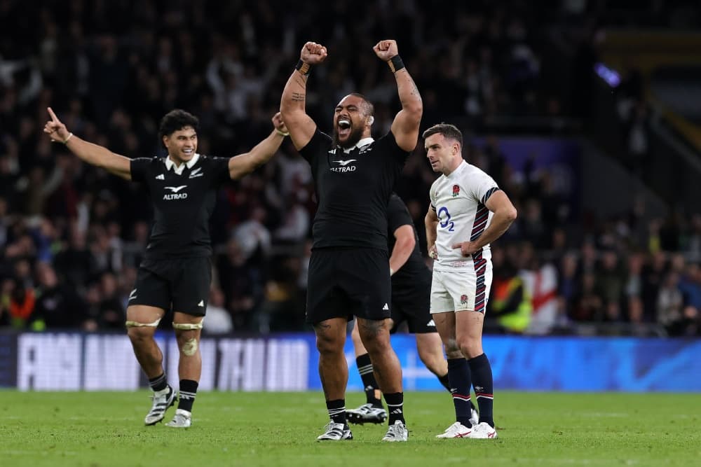 The All blacks held on for a thrilling win over England. Photo: Getty Images