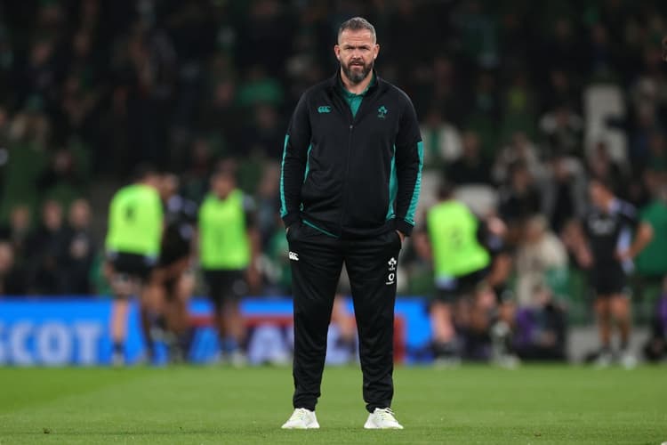 Andy Farrell is relieved after Ireland's narrow win over Argentina. Photo: Getty Images