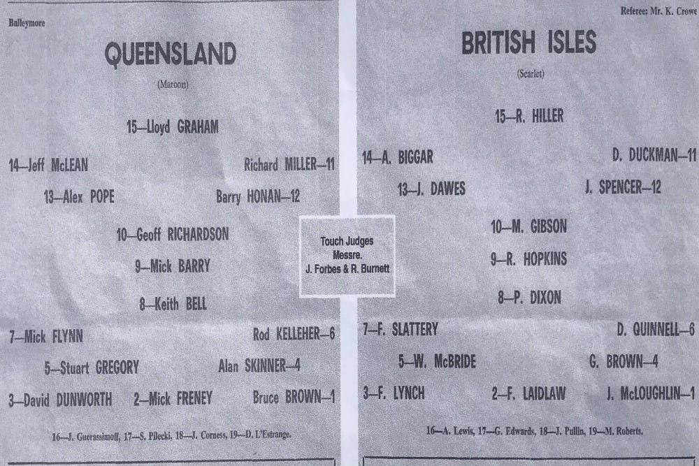 The 1971 Queensland-Lions match program 