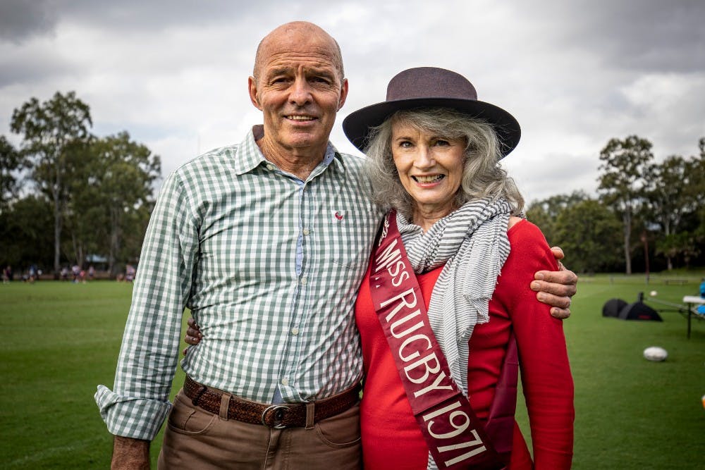 Geoff Richardson and wife Sue...a 50-year love story born in rugby. Photo: Brendan Hertel, QRU