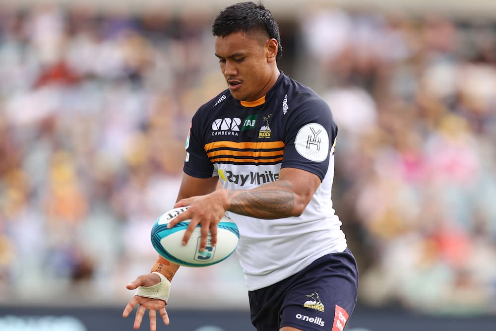 Len Ikitau scored a double as the Brumbies held off the Rebels. Photo: Getty Images