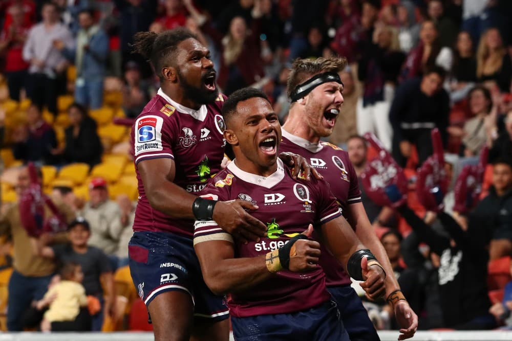 Filipo Daugunu's form has been rewarded after being named in Dave Rennie's Wallabies squad. Photo: Getty Images