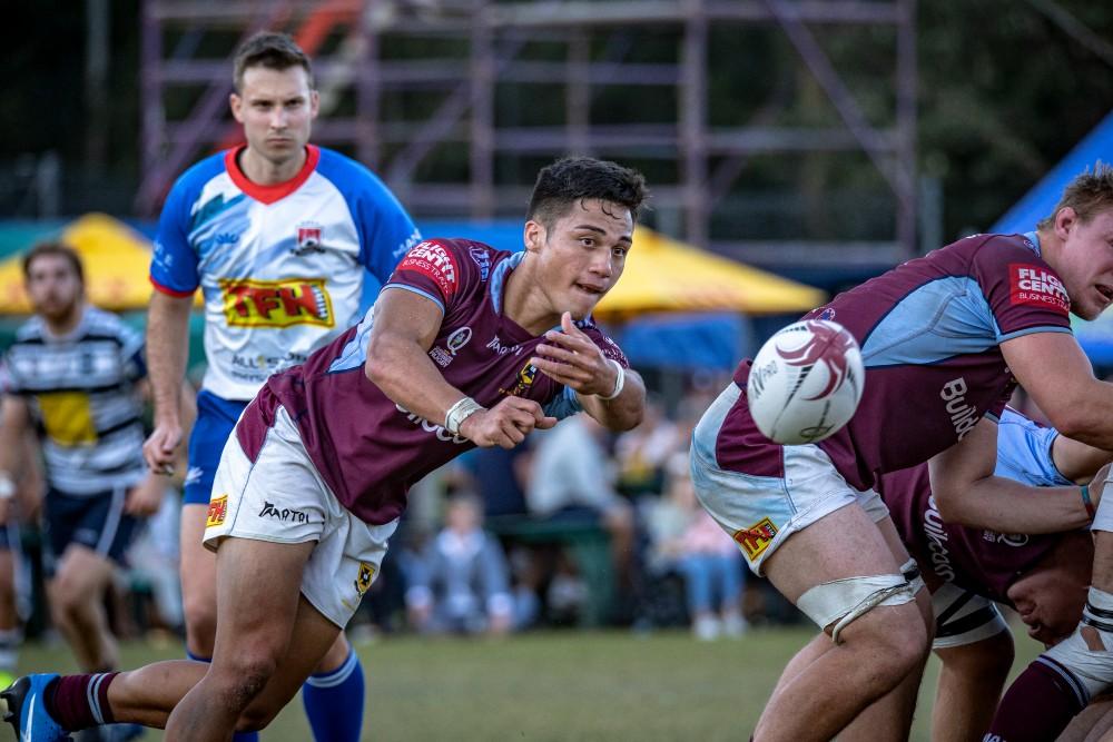 Kalani Thomas starred for University of Queensland during their semi-final win. Photo: Brendan Hertel, QRU