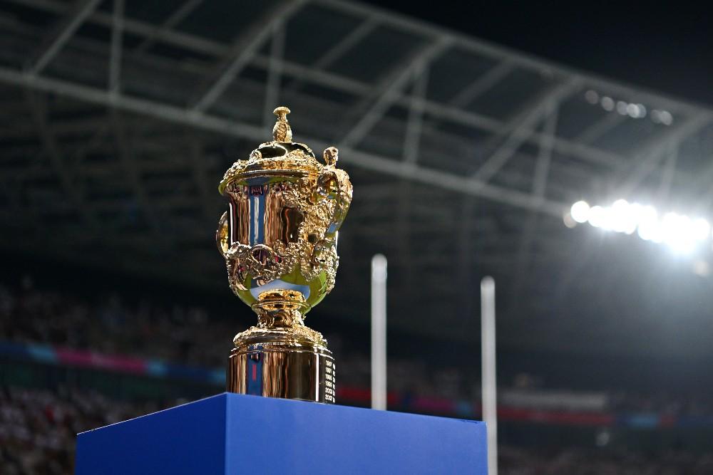 The World Cup trophy comes down to eight. Photo: Getty Images