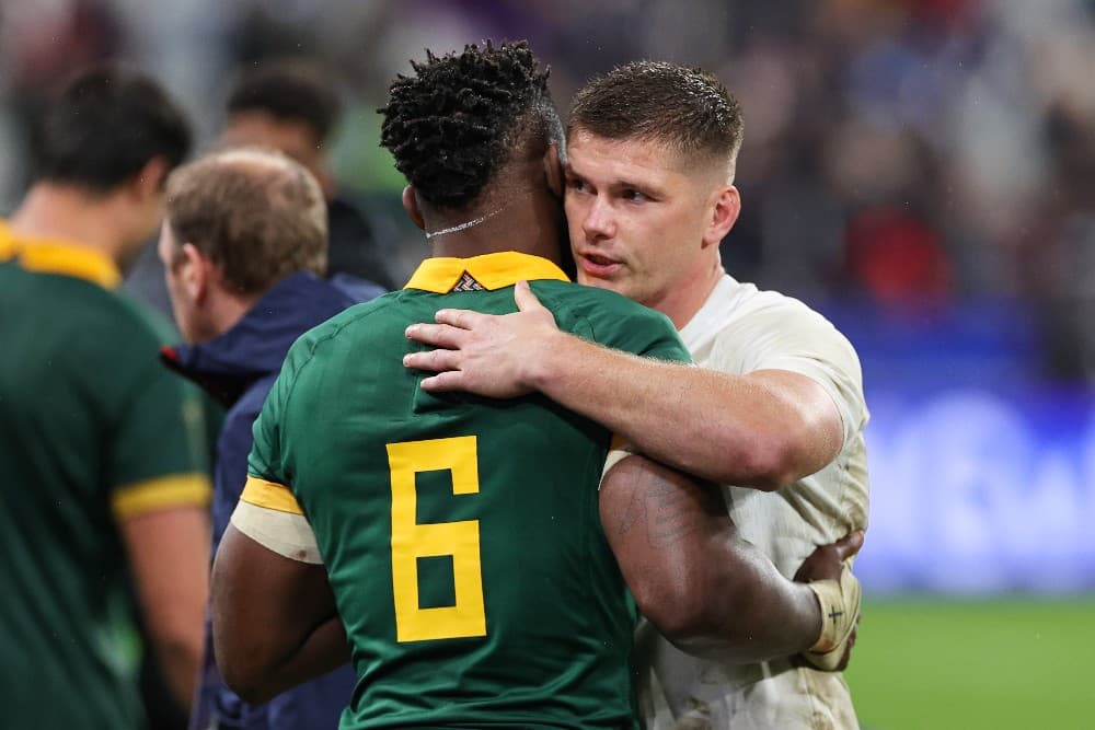 The captains embrace after a tough semi-final. Photo: Getty Images