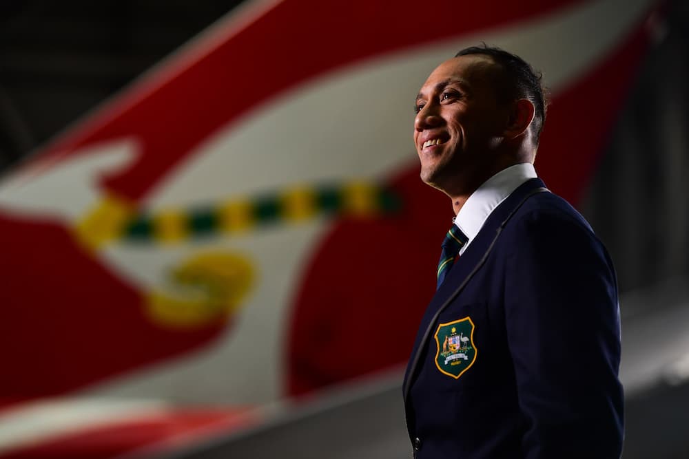 Christian Lealiifano poses after being named in the Wallabies' World Cup squad. Photo: Stu Walmsley/RUGBY.com.au