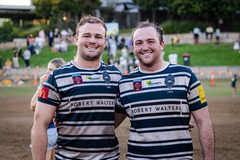 Harry (left) and Will Wilson…brothers in arms. Photo: Brendan Hertel, Rugby Australia