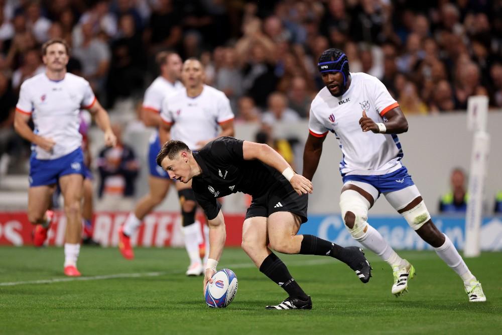 Cam Roigard's early double set the tone for New Zealand's win. Photo: Getty Images