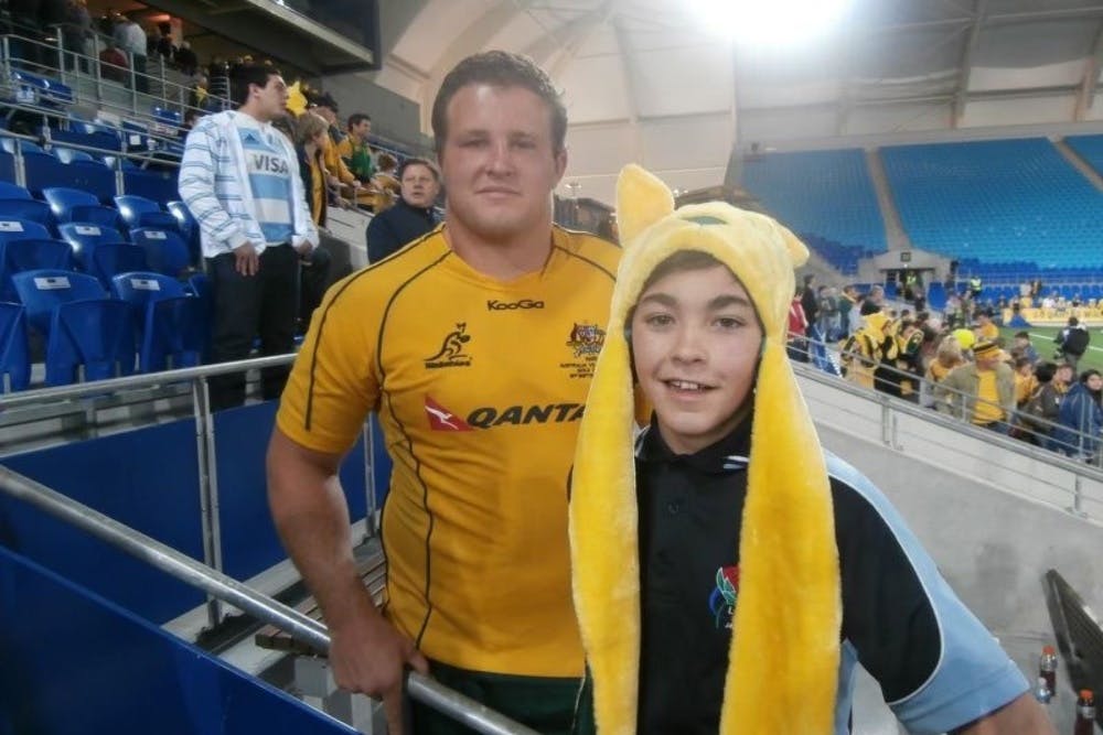 Luke Reimer with now teammate James Slipper in 2011. Photo Supplied