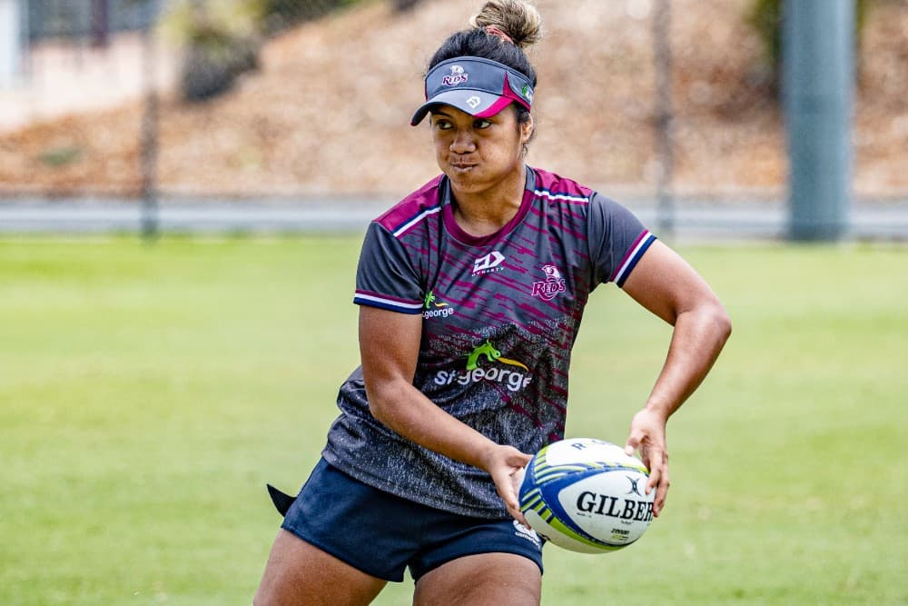 Hasting Leiataua will wait on the outcome of scans to her injured knee to determine whether she makes her Super W debut this weekend. Photo: QRU Media/Brendan Hertel