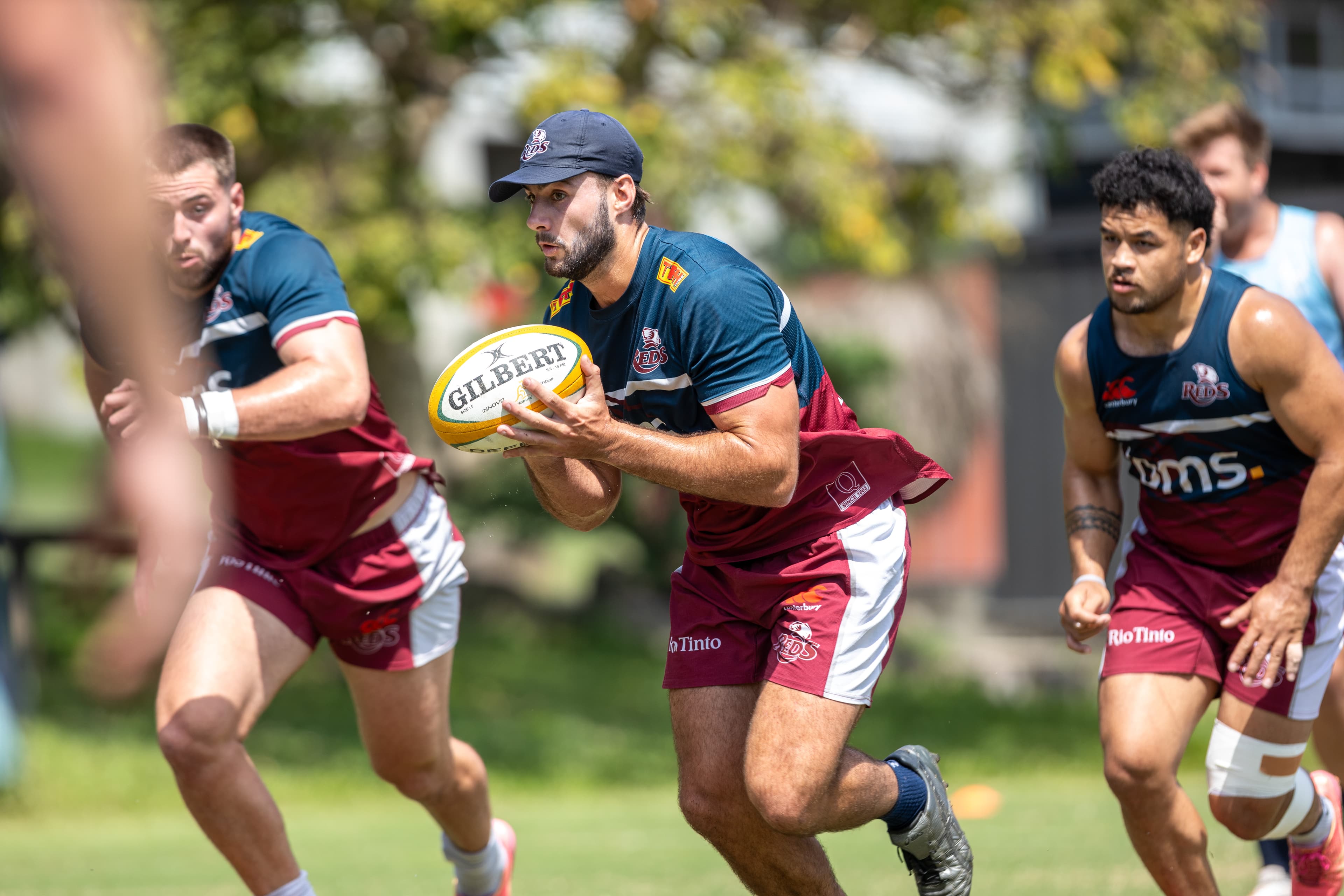 Queensland's John Bryant trains during the Wallabies October Brisbane Hub. Picture: Reds Media Unit