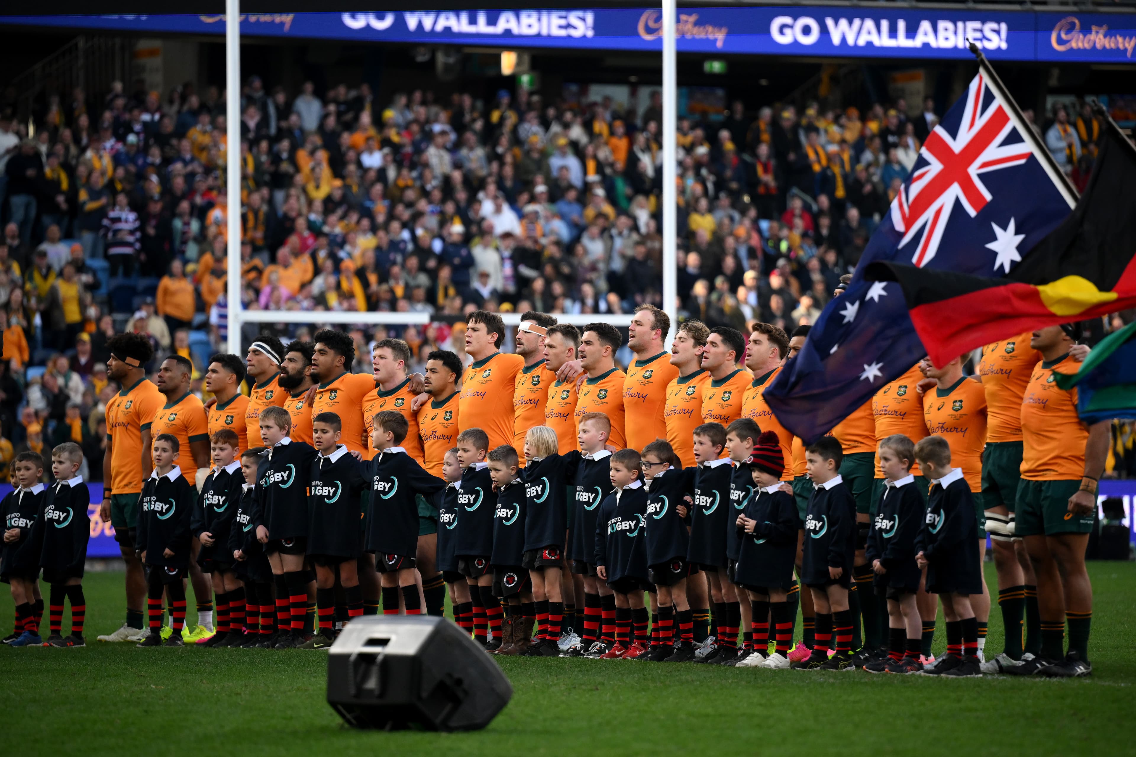 Wallabies anthem v Georgia in Sydney