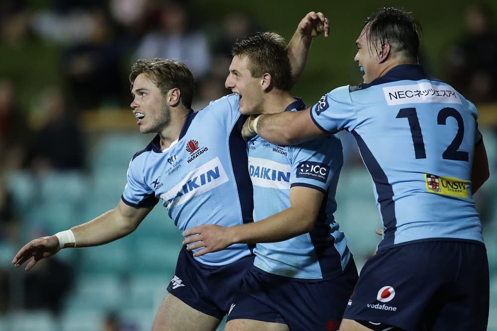 Will Harrison (L) was the Waratahs' breakout star in 2020, which earned him selection in Dave Rennie's Wallabies squad. Photo: Getty Images