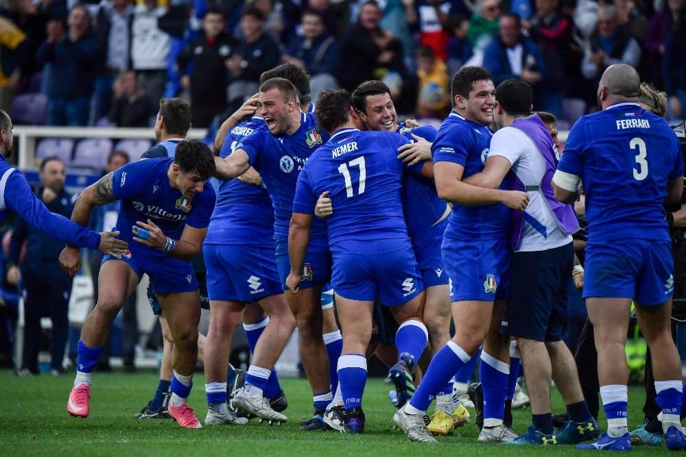 Italy have claimed their first win over the Wallabies. Photo: AFP