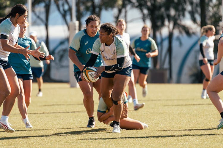 Tabua Tuinakauvadra in action during last week's internal Wallaroos trial match in Canberra.