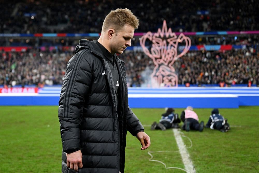 Sam Cane was left distraught after his red card in the World Cup Final. Photo: Getty Images