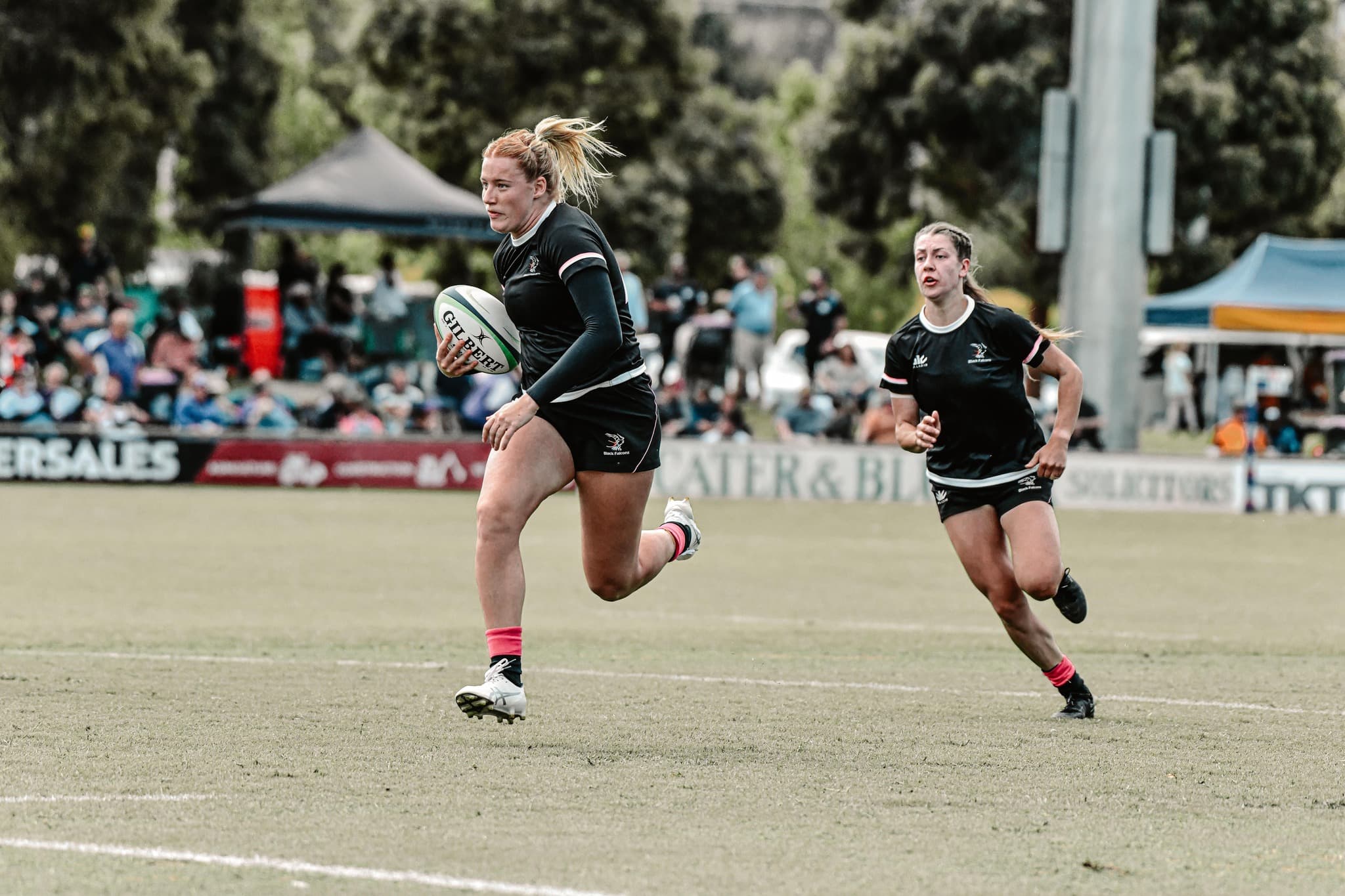 Caitlin Stanley (left) is already turning heads just 6 months into her rugby journey. Picture: ACT Brumbies