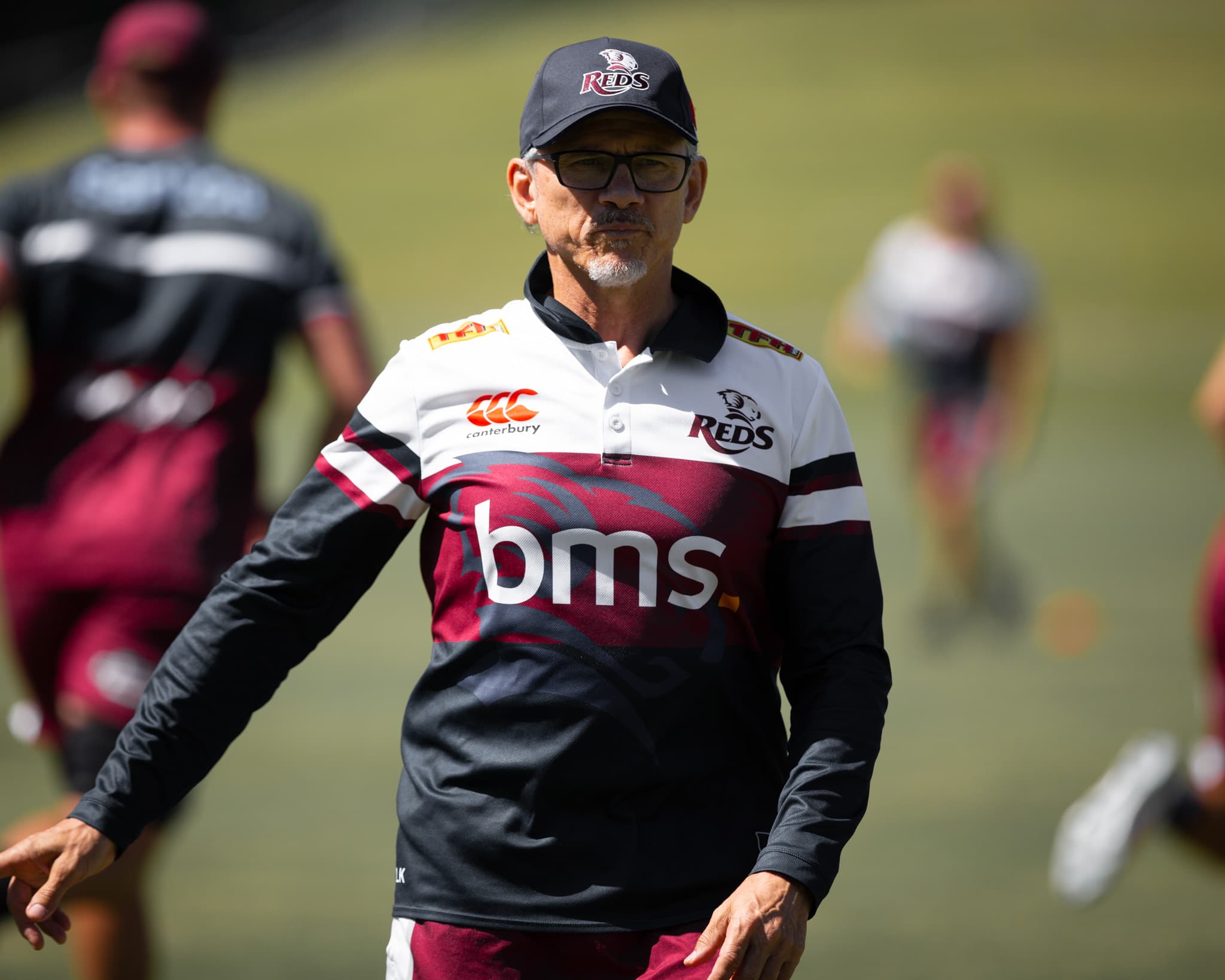 Head coach Les Kiss oversees a Queensland Reds preseason session. Picture: QRU Media Unit