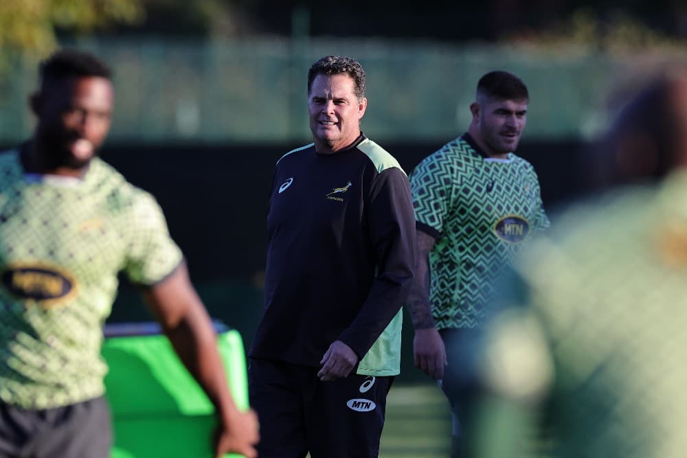 South Africa's director of rugby Rassie Erasmus said on Tuesday he was glad the Springboks will be able to fly their flag in this weekend's Rugby World Cup quarter-final. Photo: Getty Images