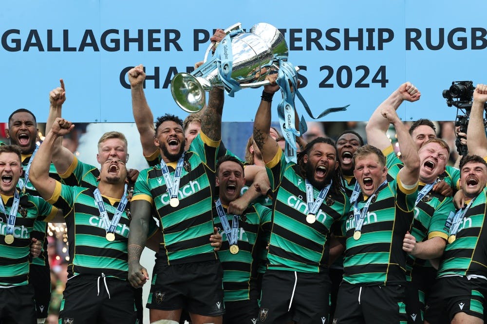 Northampton lift the Premiership title after edging out Bath. Photo: Getty Images