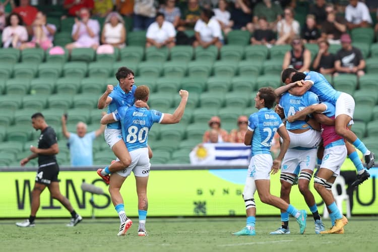 Uruguay have stunned Fiji and NZ in a remarkable day of Perth SVNS. Photo: Getty Images