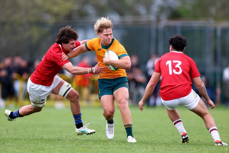 The Australia U18s take on New Zealand Schools in Hamilton. Photo: Getty Images