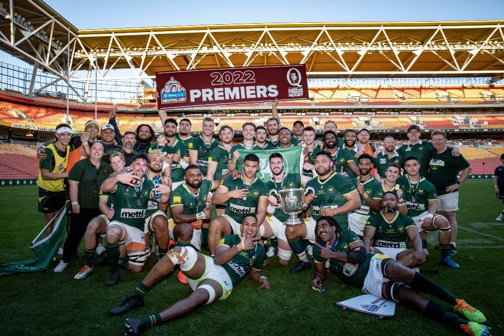 The Bulldogs celebrate their first premiership since 2006. Photo: Brendan Hertel, QRU