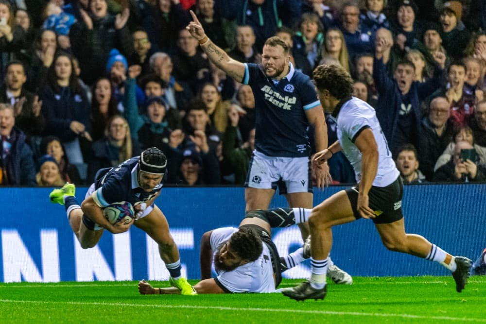 Darcy Graham scored four as Scotland thumped Fiji. Photo: Getty Images