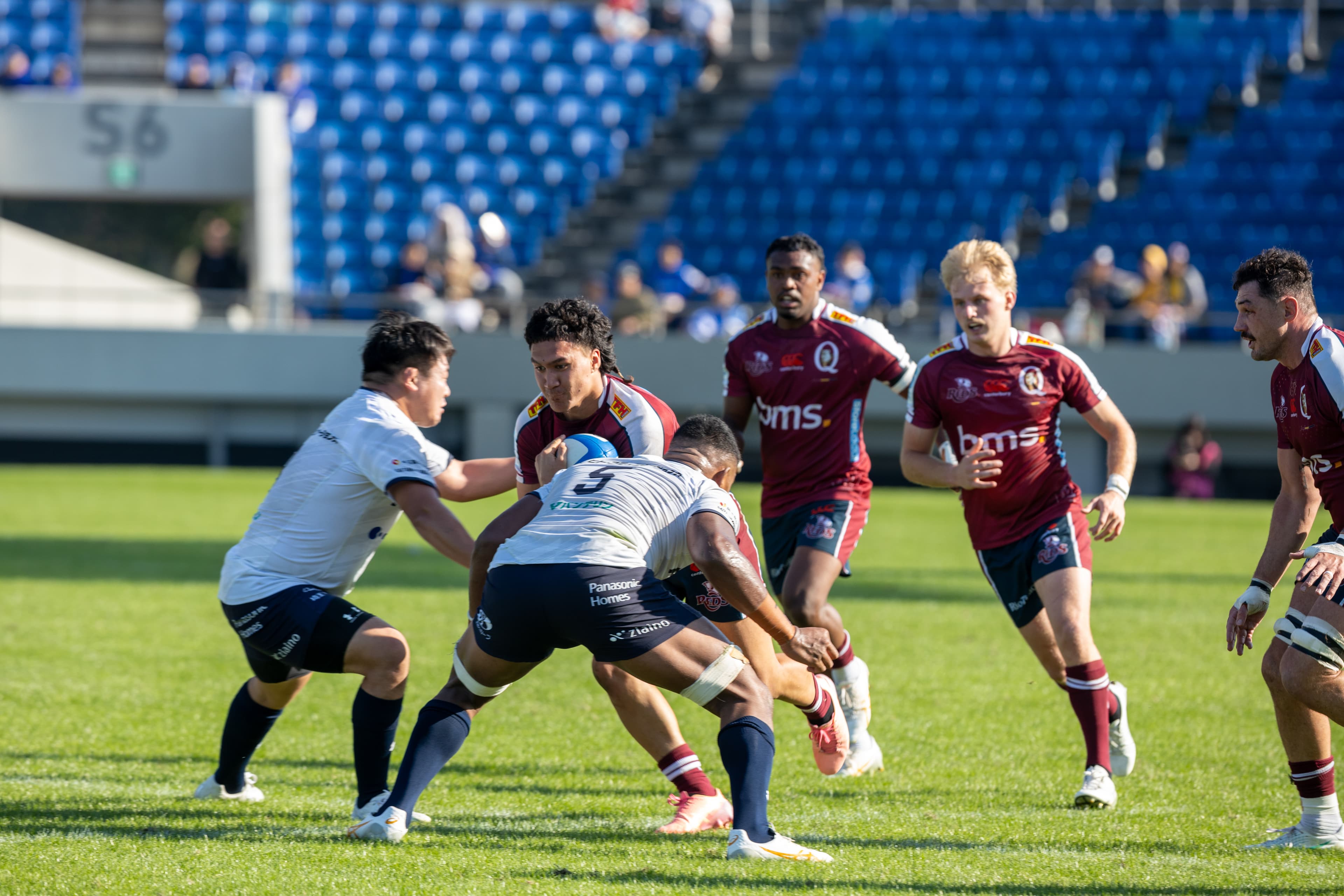 Queensland Reds centre Dre Pakeho in action against Saitama Wild Knights in 2024. Picture: Jim Tucker