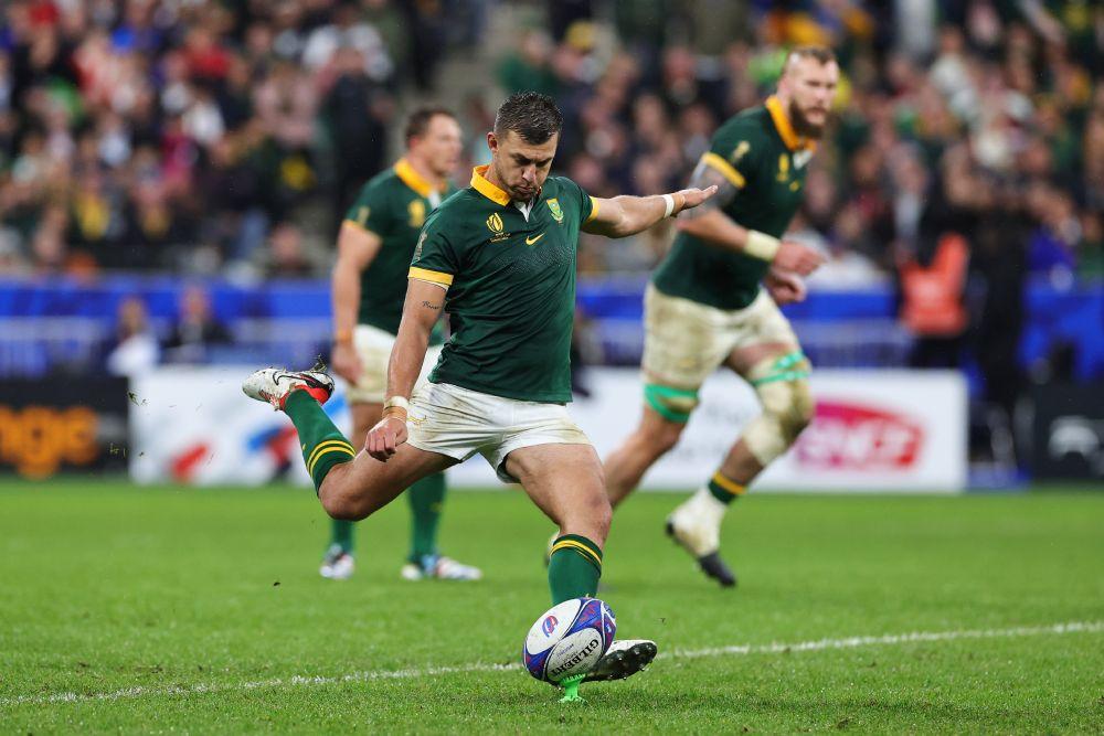 Handre Pollard kicks South Africa to victory over England. Photo: Getty Images