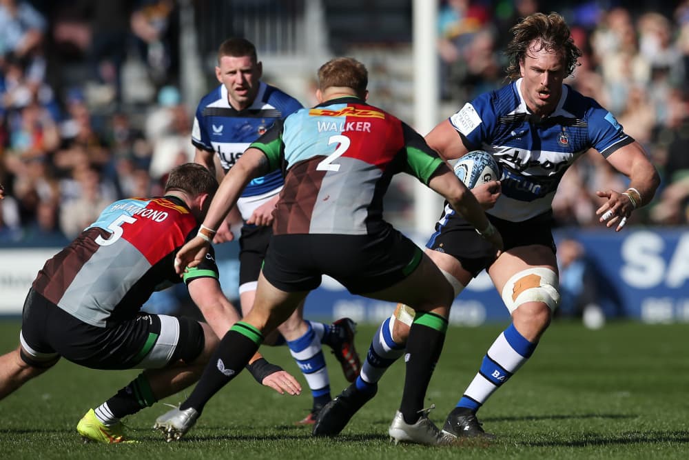 The Rugby Football Union has apologised after Harlequins lock Irne Herbst was allowed to leave the sin-bin early during his side's win over Bath in the English Premiership. Photo: Getty Images