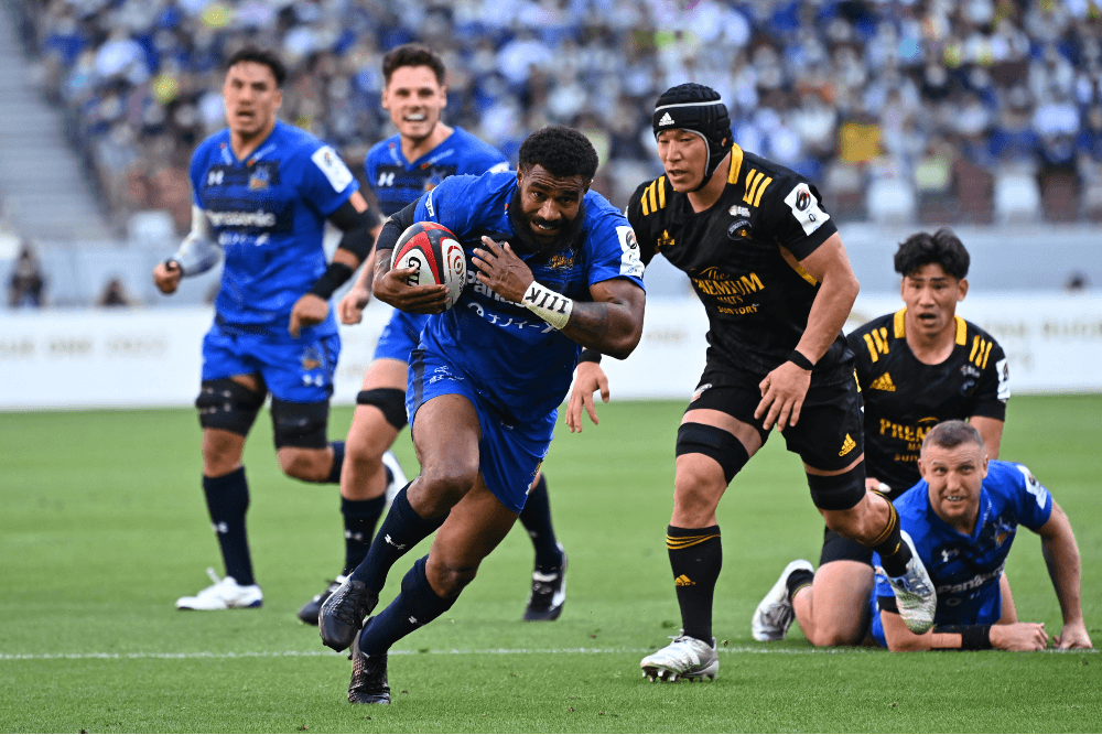 Marika Koroibete scored to help Saitama Panasonic Wild Knights down Suntory Sungoliath 18-12 in Japan's League One final. Photo: Getty Images