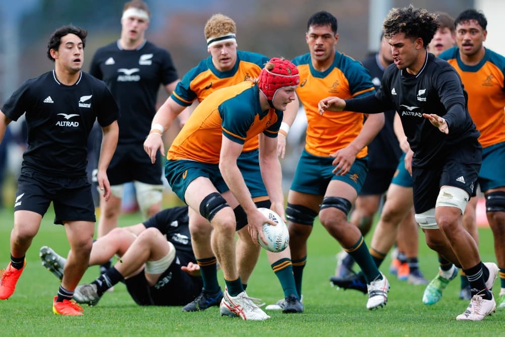 Junior Wallaby Lachlan Hooper leads the ACT Brumbies against the NSW Waratahs. Photo: Getty Images