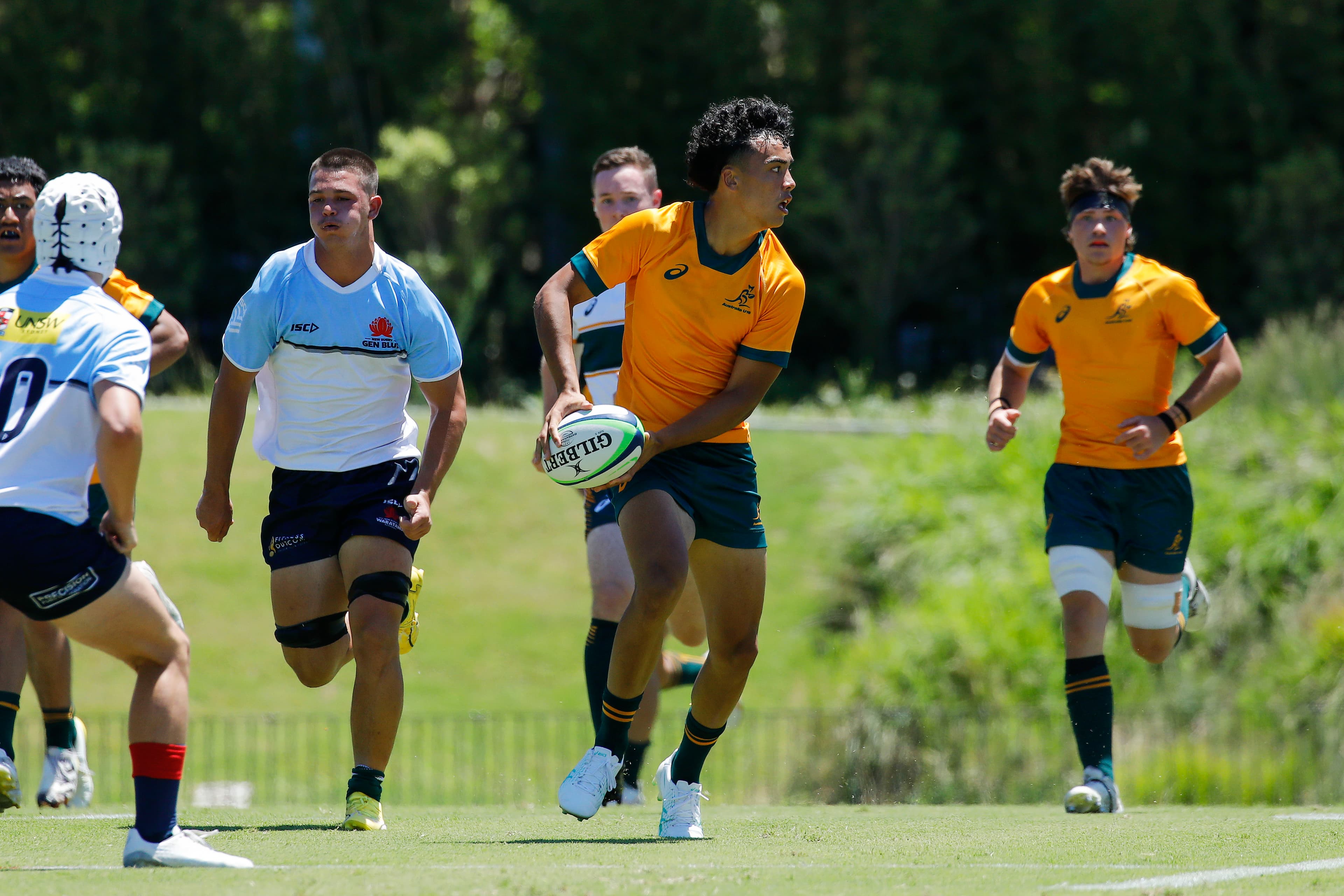 Talen Risati in action for Australia U16 during their 43-5 win over Waratahs U17. Picture: Karen Watson