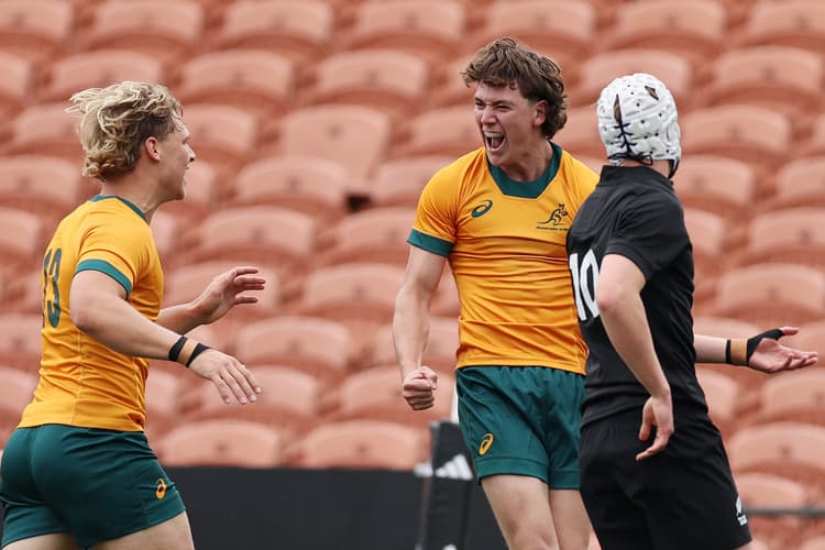 The Australia U18s take on New Zealand Schools in Hamilton. Photo: Getty Images