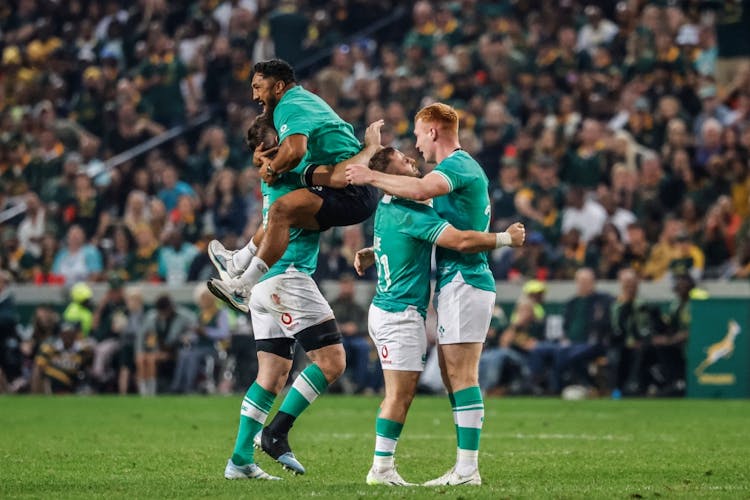 Ireland celebrates an incredible win over the Springboks. Photo: Getty Images